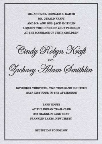 Custom wedding invitation suite