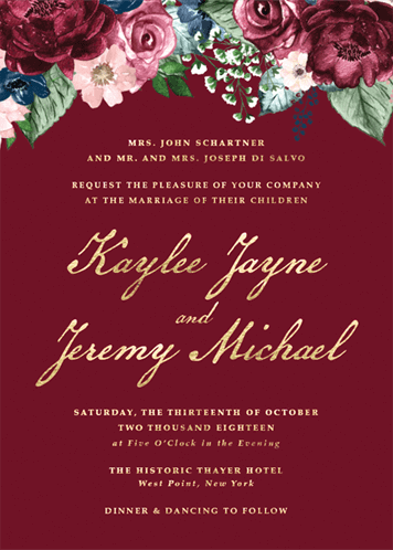 Custom wedding invitation suite