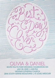 Design No. 3023 - Letterpress Invitation Sample