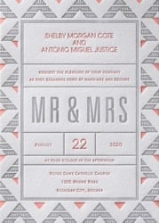 Design No. 5028 - Letterpress Invitation Sample